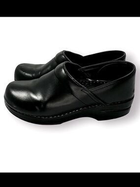 Dansko Professional Black Leather Clogs Size EU 38 US 7.5-8